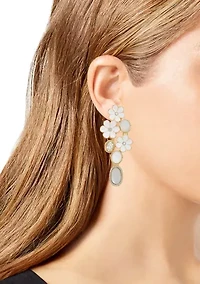 Floral Multi Stone Chandelier Earrings
