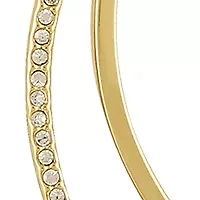 Gold Tone 2.5" Pavé Hoop Earrings