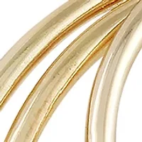 Gold Tone Orbital Hoop Earrings