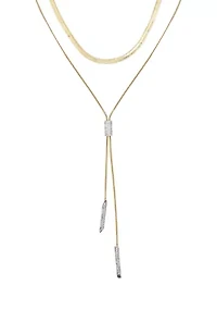 Two Tone Layered Y Necklace