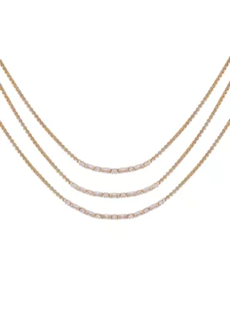 Three Row Stone Necklace