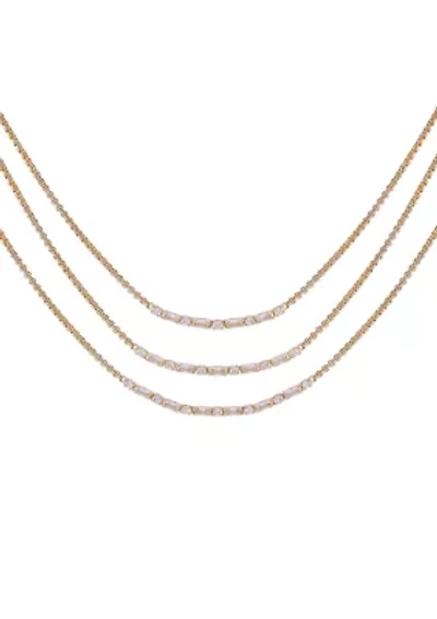 Three Row Stone Necklace
