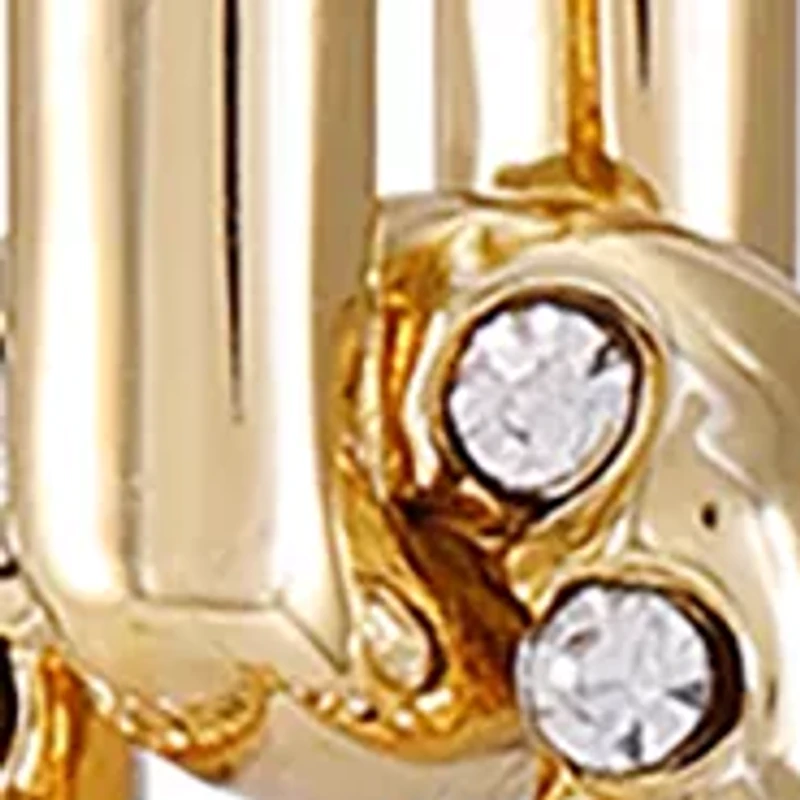 14K Plated Crystal Link Drop Earrings