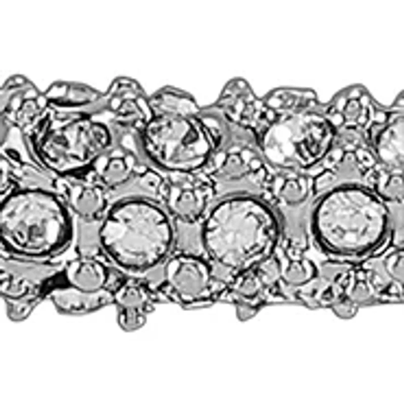 Silver and Crystal Link Cuff