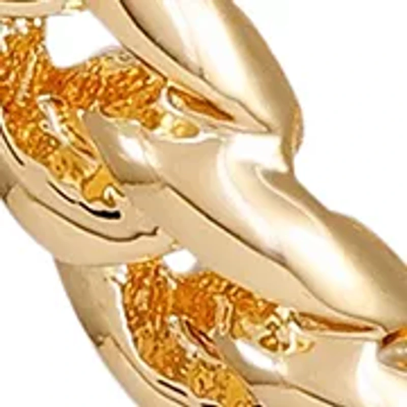 14K Gold Frozen Chain Hoop Earring