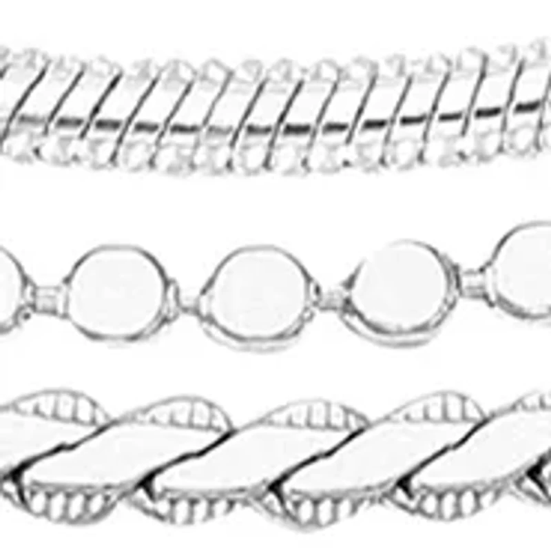 Silver Tone Layered Necklace Set