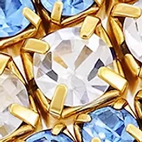 14K Gold Plated Blue Stretch Bracelet Set