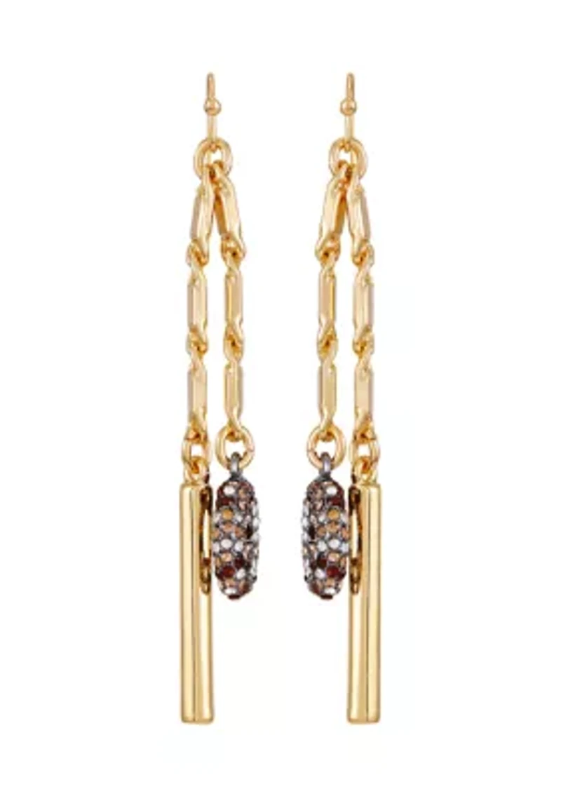 Two-Tone Linear Chain Earrings