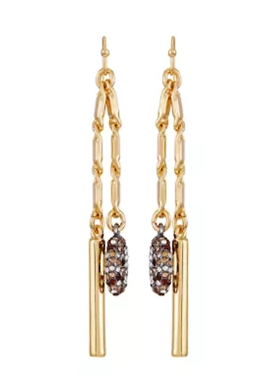 Two-Tone Linear Chain Earrings