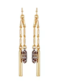 Two-Tone Linear Chain Earrings