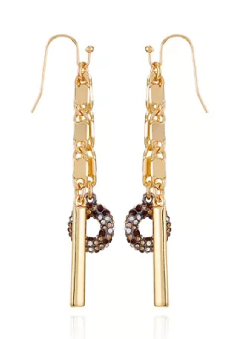 Two-Tone Linear Chain Earrings