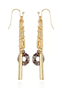 Two-Tone Linear Chain Earrings