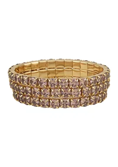 Cubic Zirconia Trio Stretch Bracelet Set