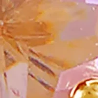 Gold Tone Pink Post Back Earrings