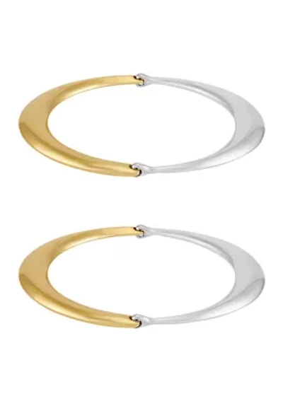 Two Tone Bangle Bracelet Set