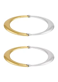 Two Tone Bangle Bracelet Set