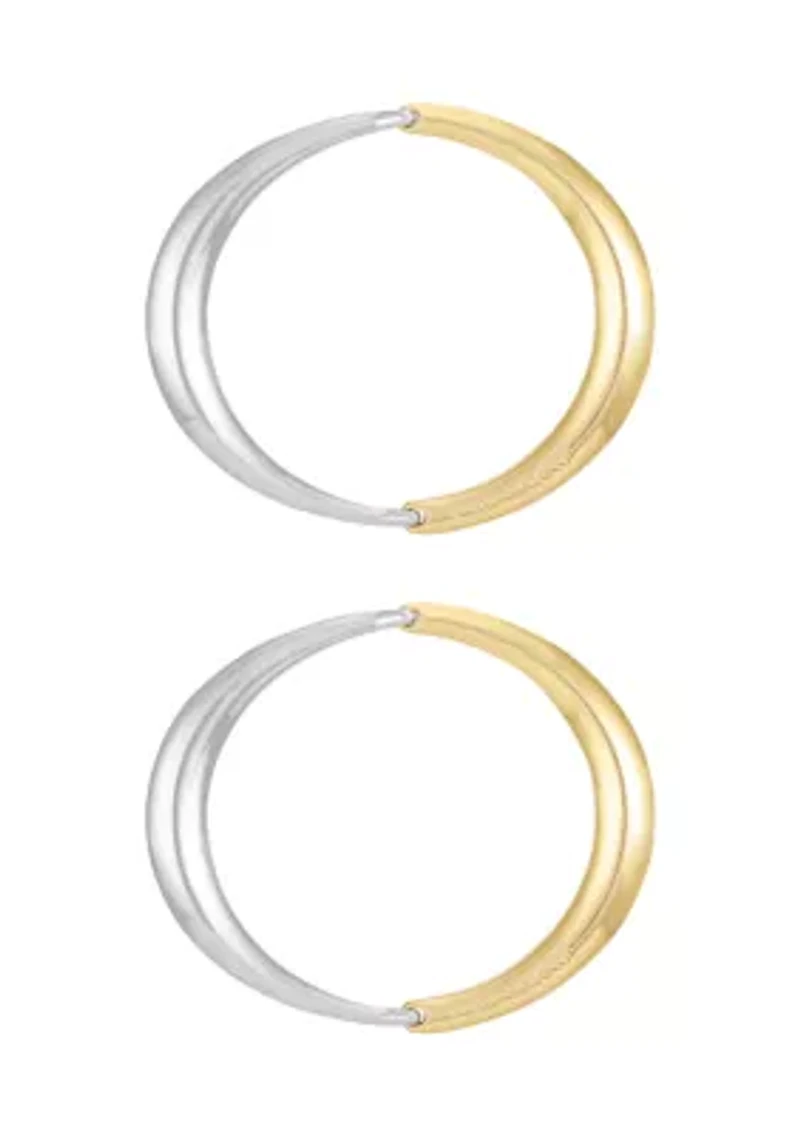 Two Tone Bangle Bracelet Set