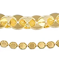 Gold Plated Two Row Chain Necklace Set