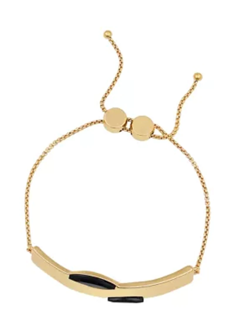 Gold Plated Black Slider Bracelet