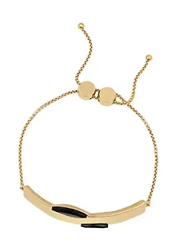 Gold Plated Black Slider Bracelet