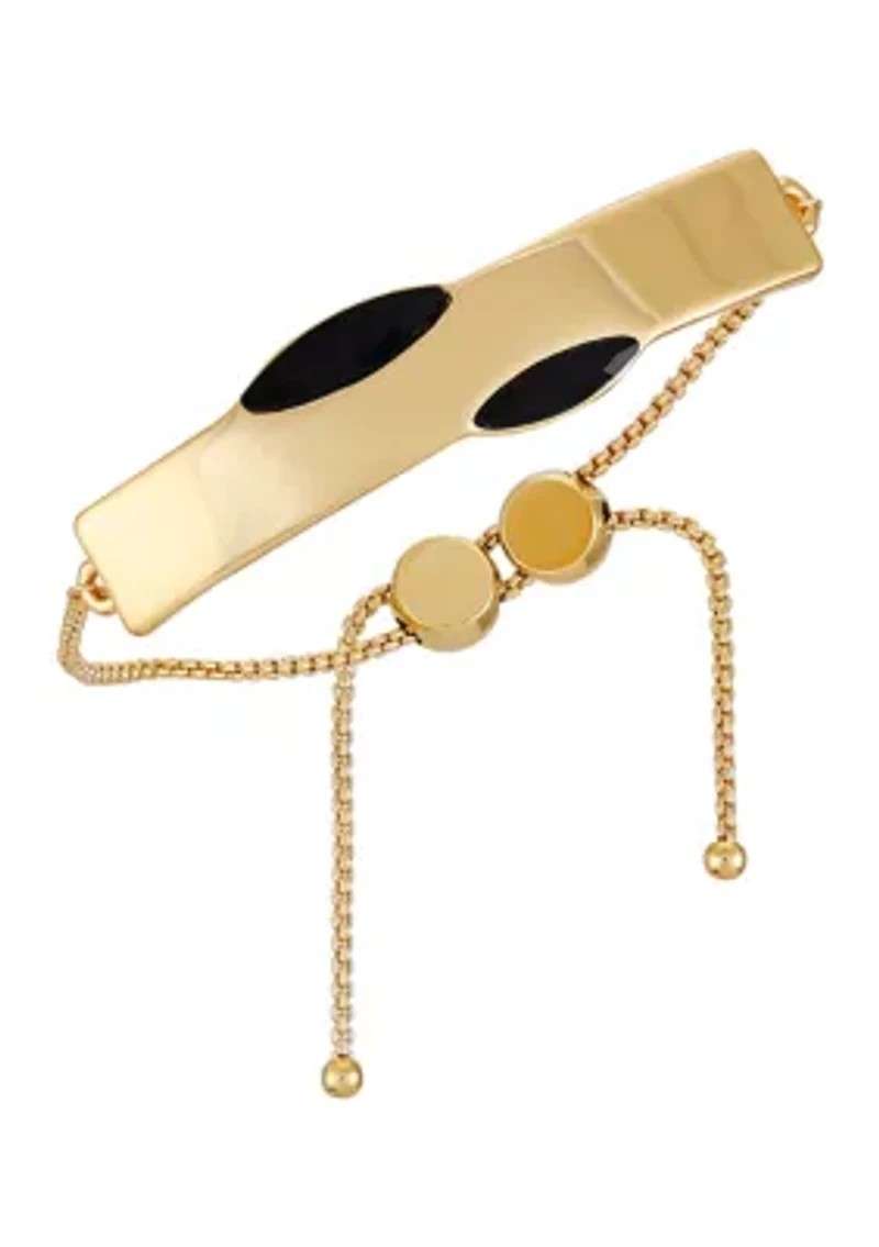 Gold Plated Black Slider Bracelet