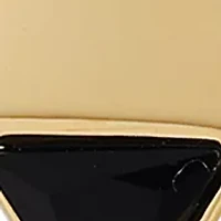 Gold Plated Black Drop Linear Earrings