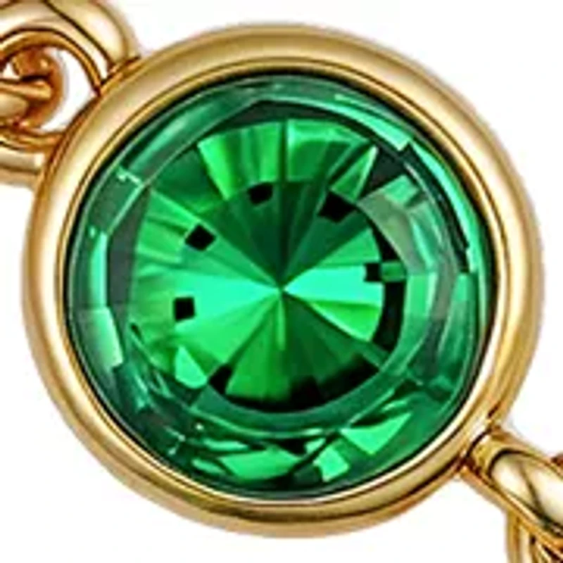  Gold Plated Green Cubic Zirconia Link Bracelet