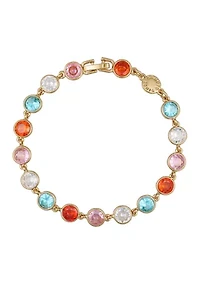 Gold Plated Multi Cubic Zirconia Tennis Bracelet