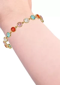 Gold Plated Multi Cubic Zirconia Tennis Bracelet
