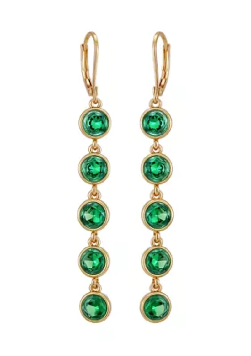 Green Stone Linear Earrings