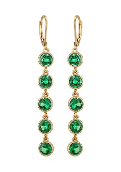 Green Stone Linear Earrings