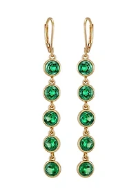 Green Stone Linear Earrings