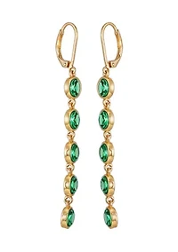 Green Stone Linear Earrings