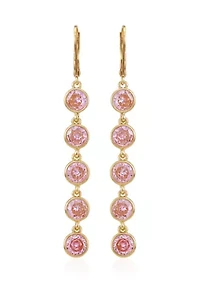 Gold Plated Cubic Zirconia Linear Earrings 