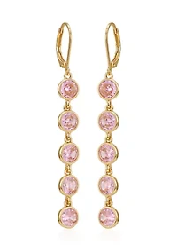 Gold Plated Cubic Zirconia Linear Earrings 