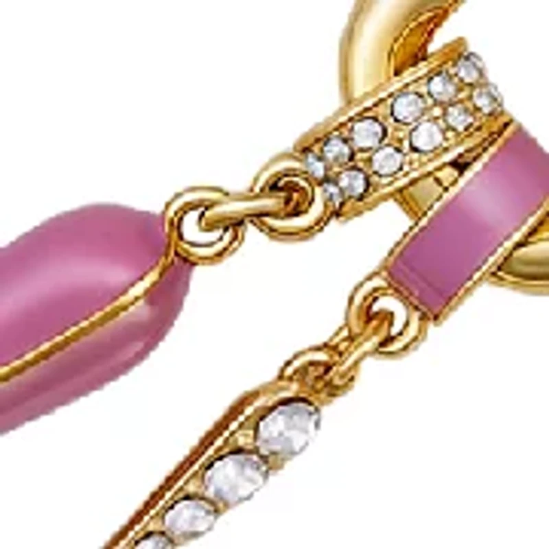 Pink Charm Gold-Tone Bracelet