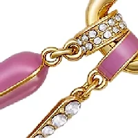Pink Charm Gold-Tone Bracelet