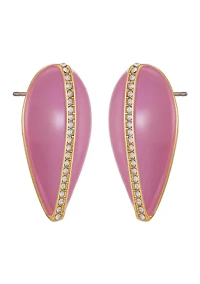 Pink Crystal Post Top Earrings