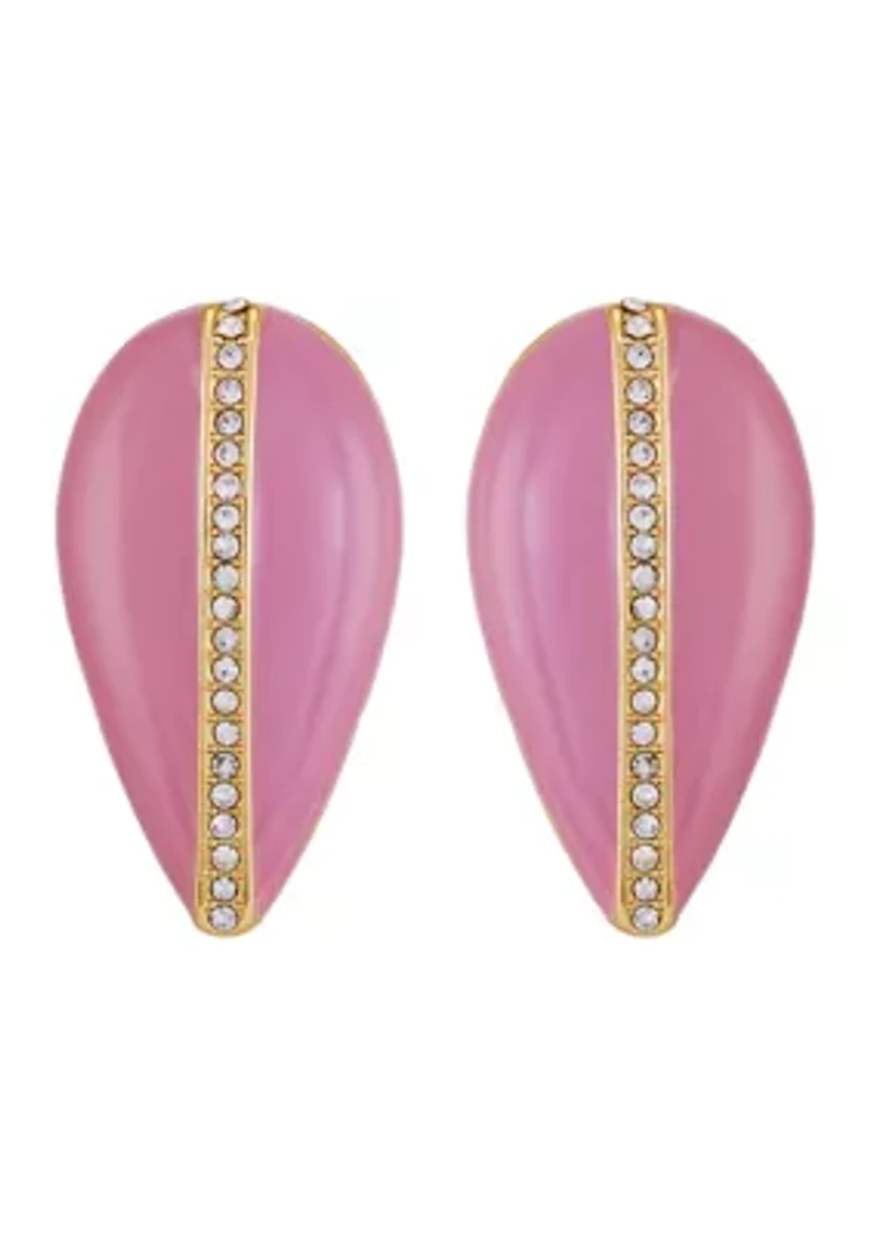 Pink Crystal Post Top Earrings