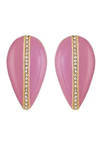 Pink Crystal Post Top Earrings
