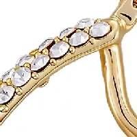 Crystal Gold Tone Hoop Earrings
