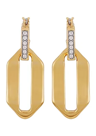  Pavé Edge Hoop Earrings