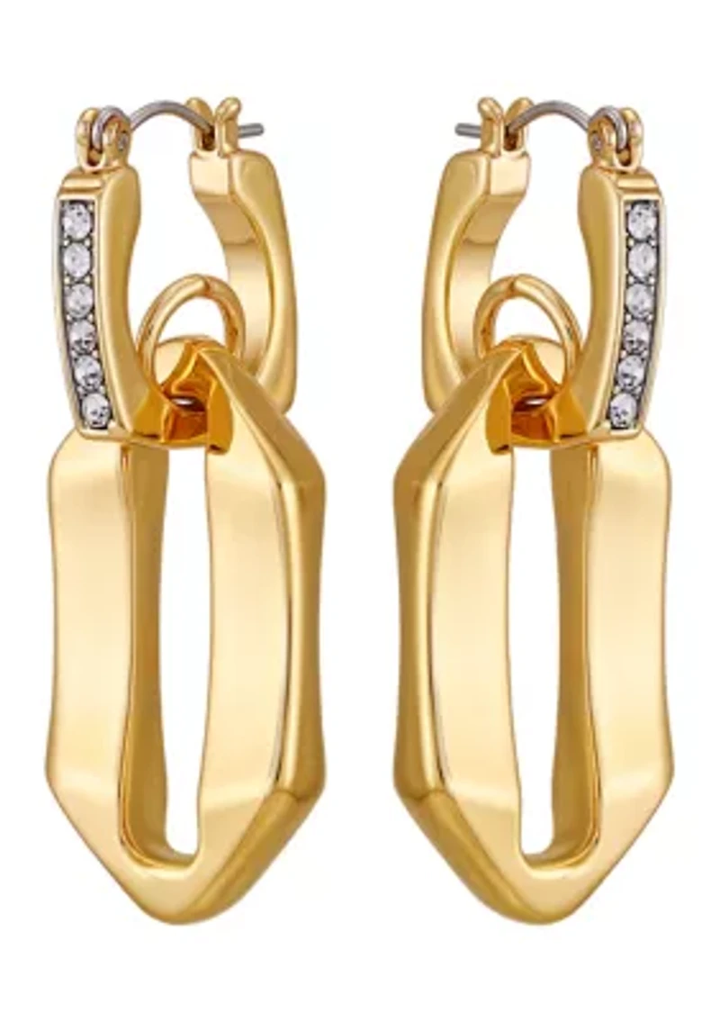  Pavé Edge Hoop Earrings