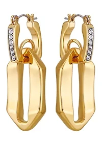  Pavé Edge Hoop Earrings