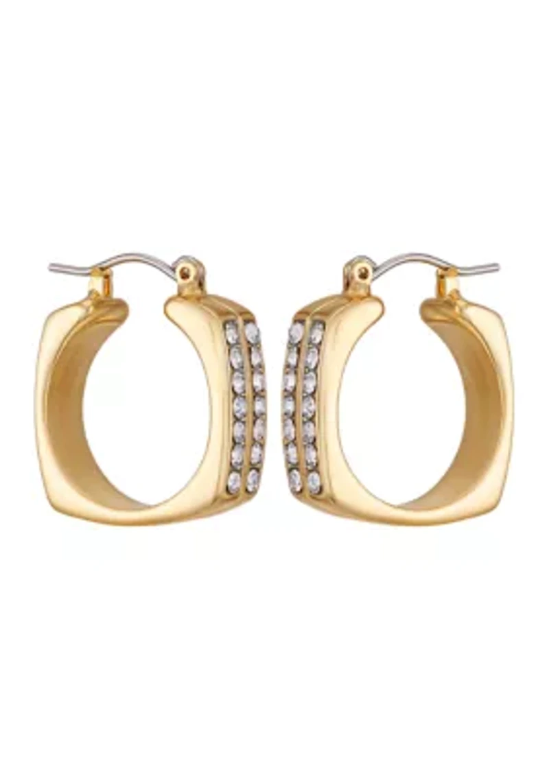 Pavé Channel Hoop Earrings
