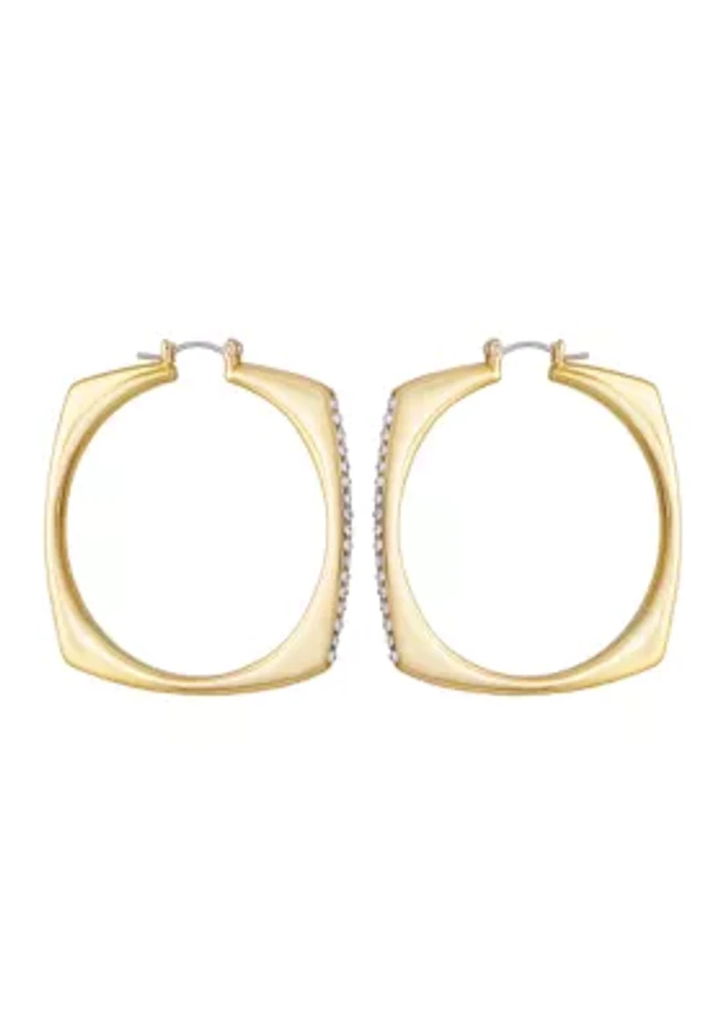 Pavé Elongated Hoop Earrings