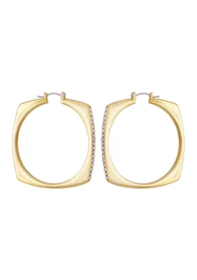 Pavé Elongated Hoop Earrings