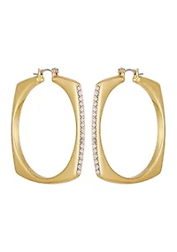 Pavé Elongated Hoop Earrings