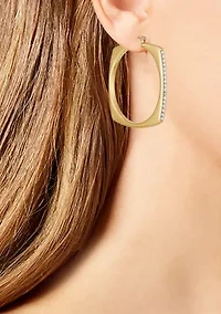 Pavé Elongated Hoop Earrings
