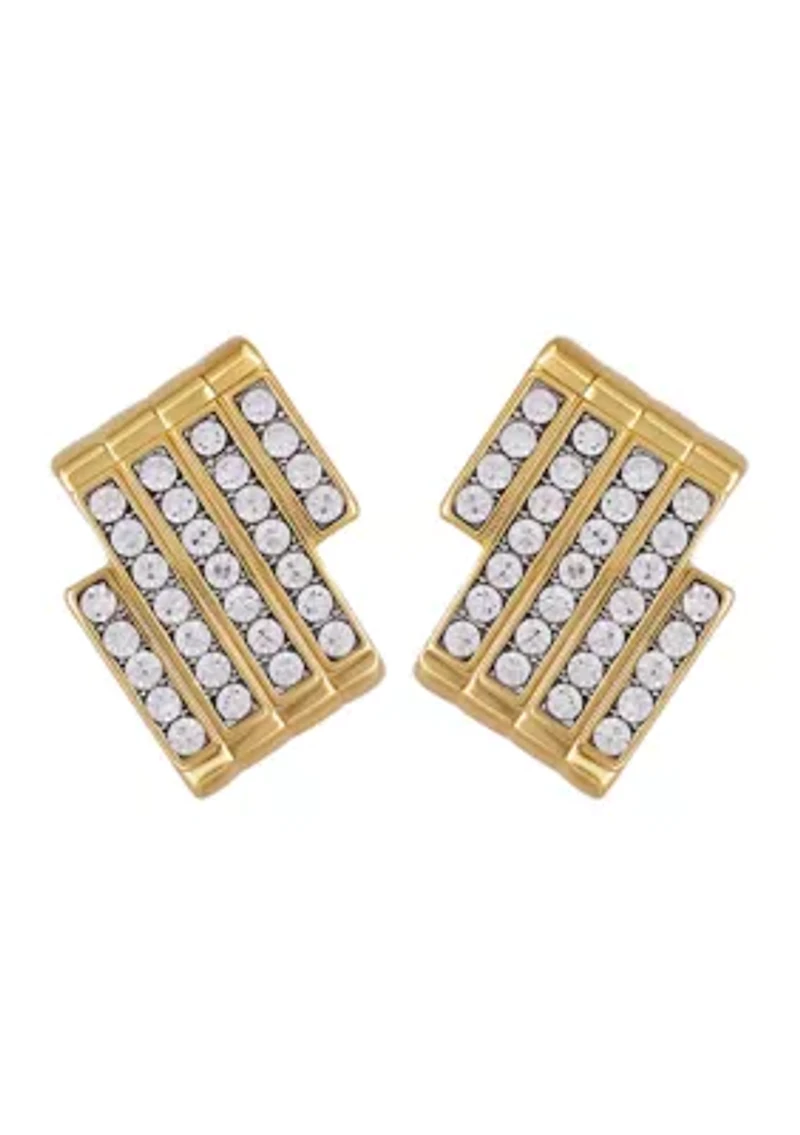 Pavé Chevron Stud Earrings